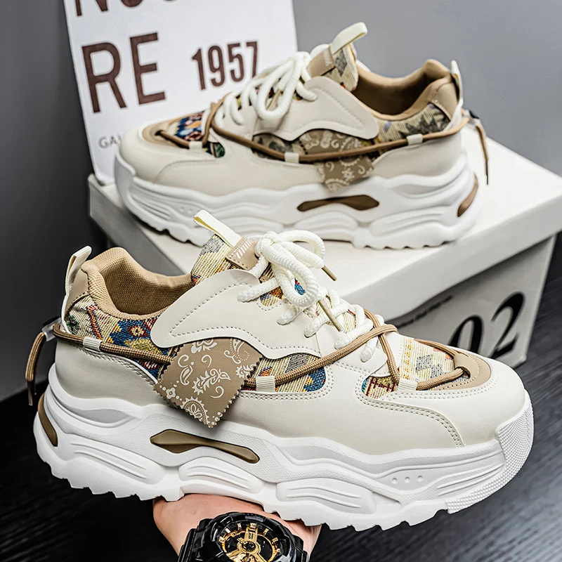 

Мужские повседневные кроссовки, осенняя новая дышащая спортивная обувь, рабочая одежда, модная износостойкая нескользящая обувь на толстой подошве со шнуровкой