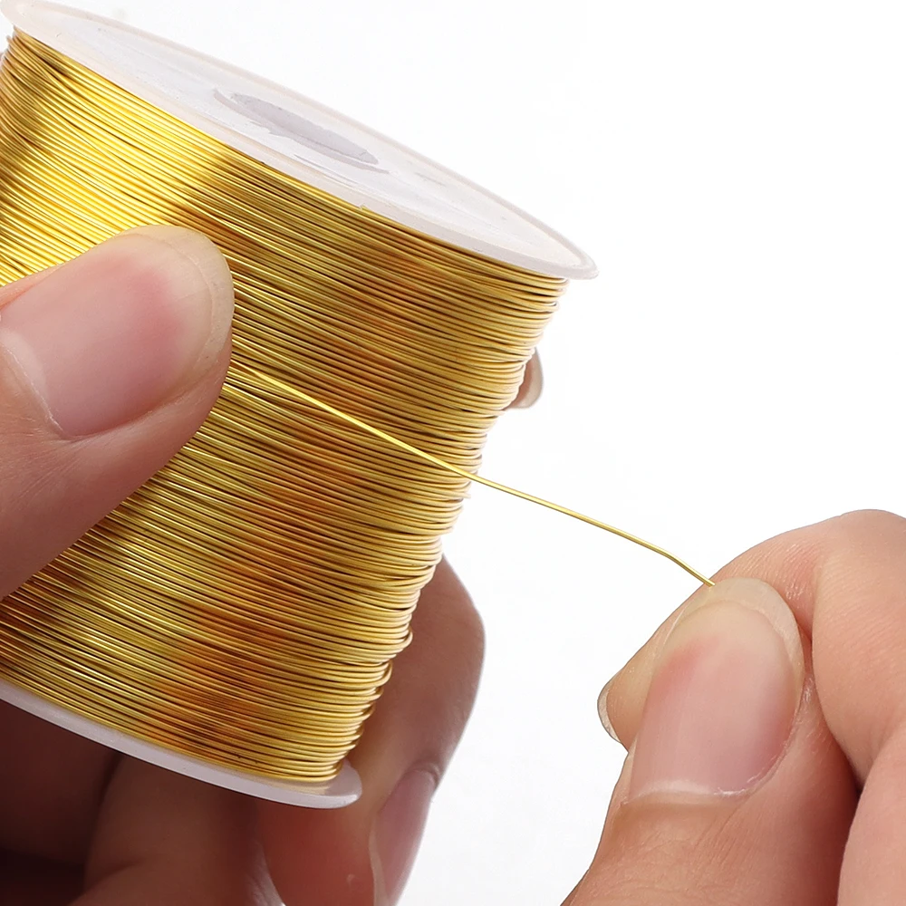 15–100 m/Rolle, hochwertiger Kupferdraht, gold- und silberfarben, Perlendraht, Schnur für die Schmuckherstellung, DIY-Perlenarmband, Halskette