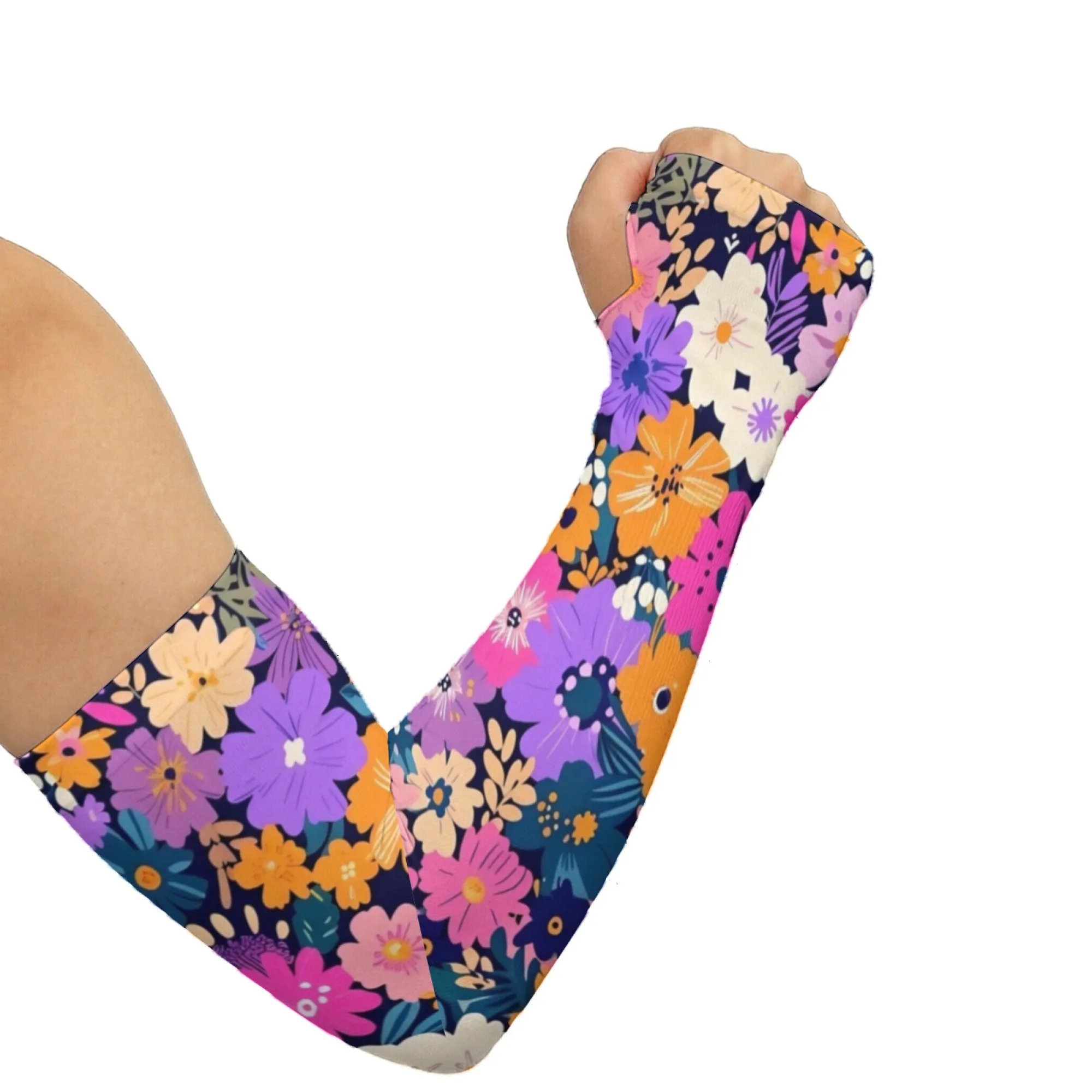 

Retro Floral Arm Sleeves Elastic Breathable Comfortable Non-slip Quick-drying Sleeves Outdoor Sports Gardening Protective Cover