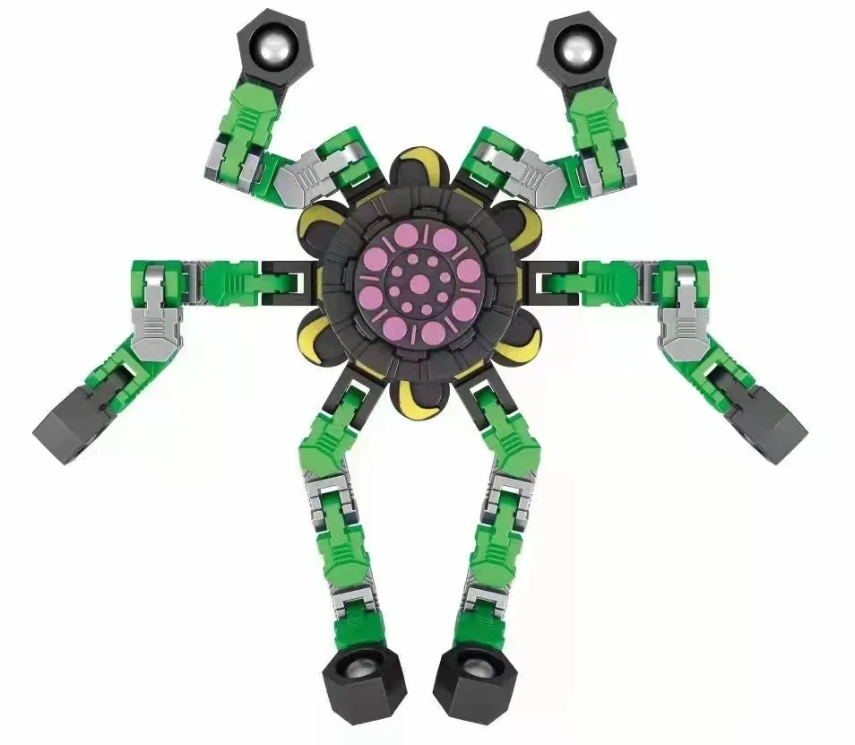 Mechanical Fingertip Spinner DIY Deformable Stress Relief Toy Transformable Creative Gyro Toy for Kids Fingertip Spin Top