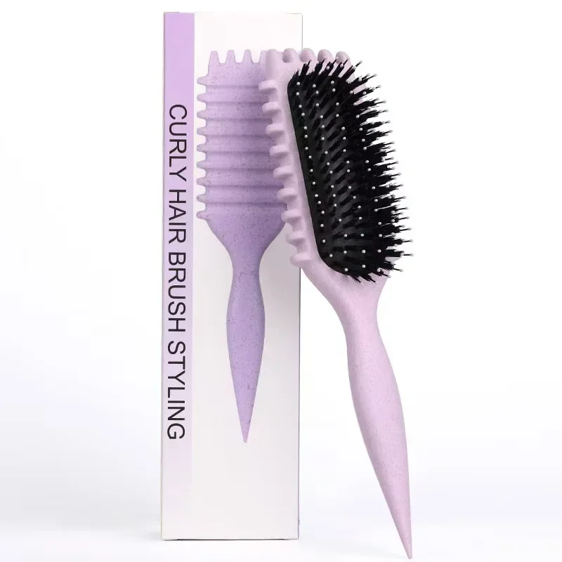 Peine para el cabello para mujer, peine para el cabello rizado con forma hueca, masaje del cuero cabelludo multifuncional y cepillo para el cabello esponjoso antiestático, herramientas de peinado