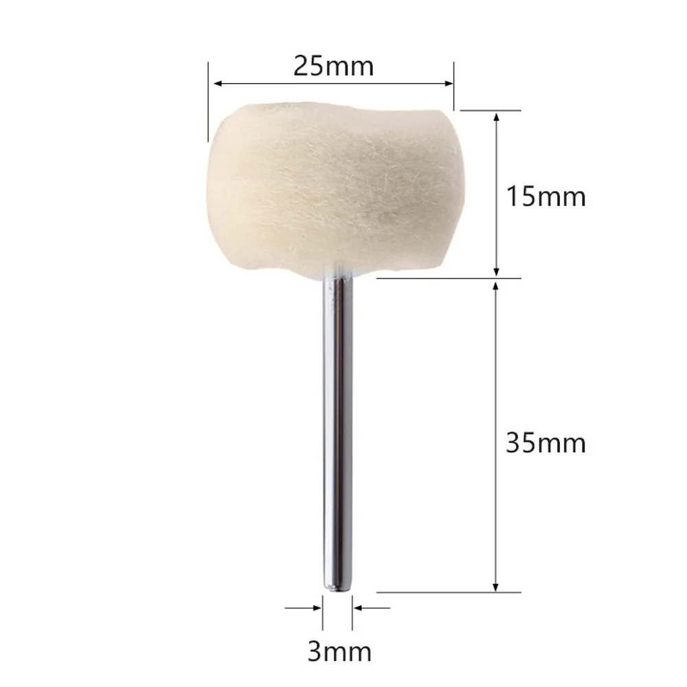 Polishing Wheels Fine Shank Wool Polishing Head Grinding Jewelry Metal Wheels Buffing Felt Polish Rotary Tool Part 20PCS