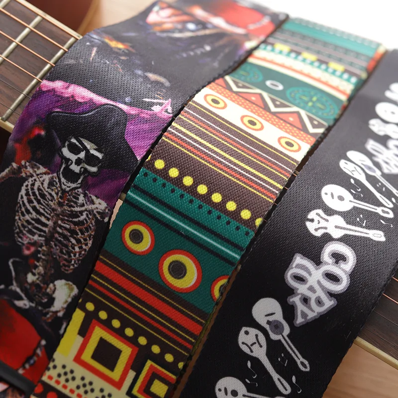 Mode retro etnische stijl gitaarband verstelbare lederen band voor folkgitaar elektrische gitaar bas ukelele gitaaraccessoires