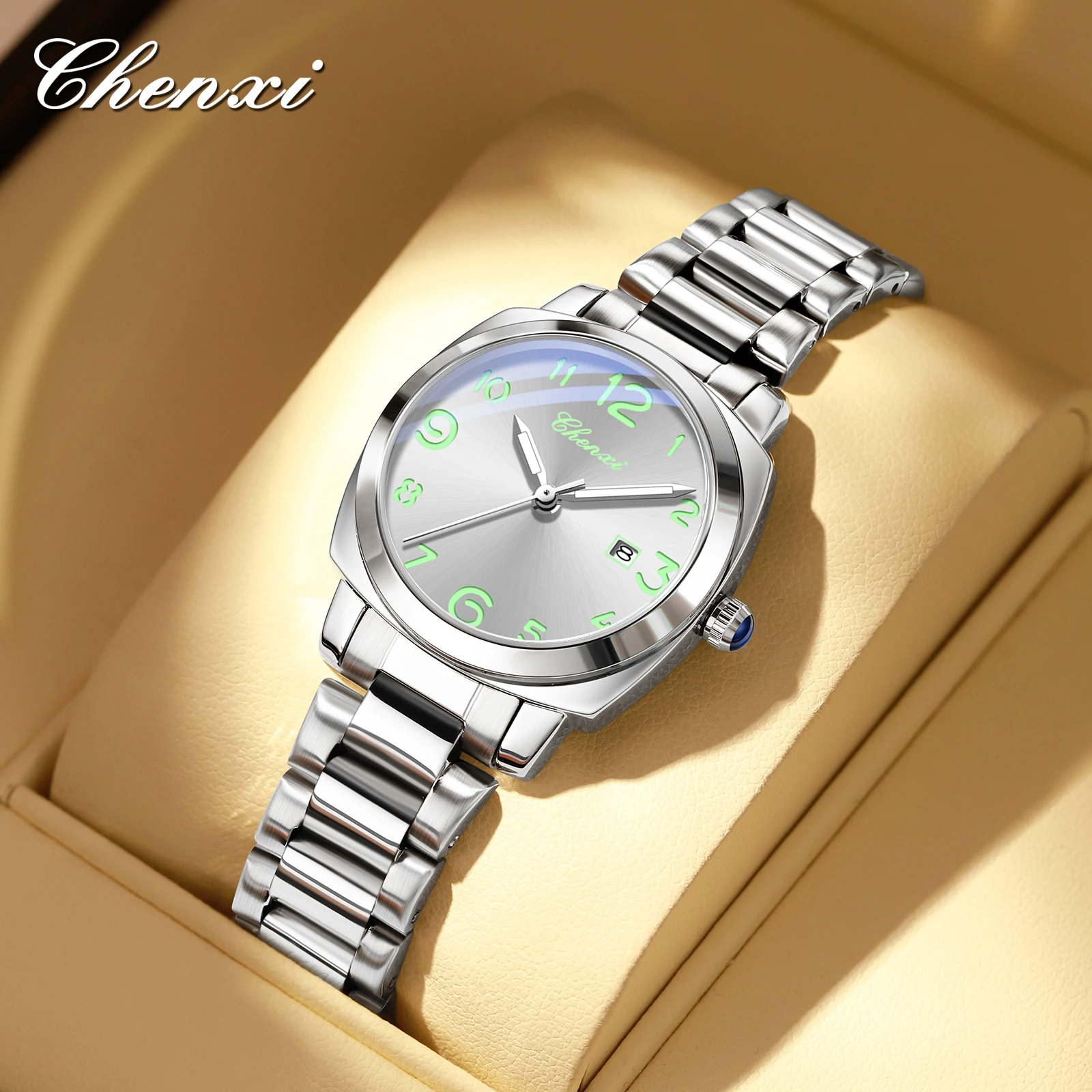 

CHENXI 8254 Fashion Ladies Quartz Watch Calendar Luminous Dial Waterproof Steel Strap Sport Casual Watches for Woman reloj mujer