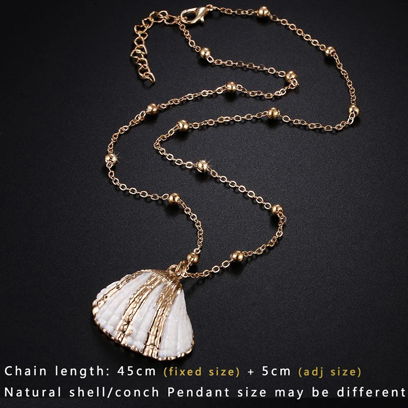32 Styles Charm Boho Natural Shells Necklaces Scallop Pendant Necklace For Women Gifts Chain Style Alloy Seashell Summer Jewelry