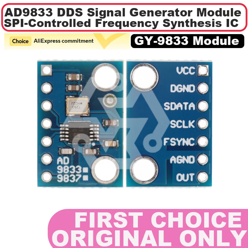 Module GY-9833 AD9833 Module générateur de signaux DDS |   Circuit intégré de synthèse de fréquence contrôlé SPI ​   AD9833BRMZ AD9833BRM AD9833