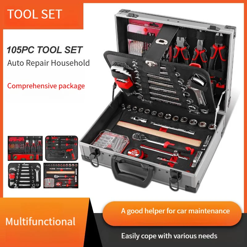 

95/105 PCS Tool Set with Aluminum Case Automotive Repair Tools Home Workshop Combination Socket Wrench Toolbox Multi-Functional