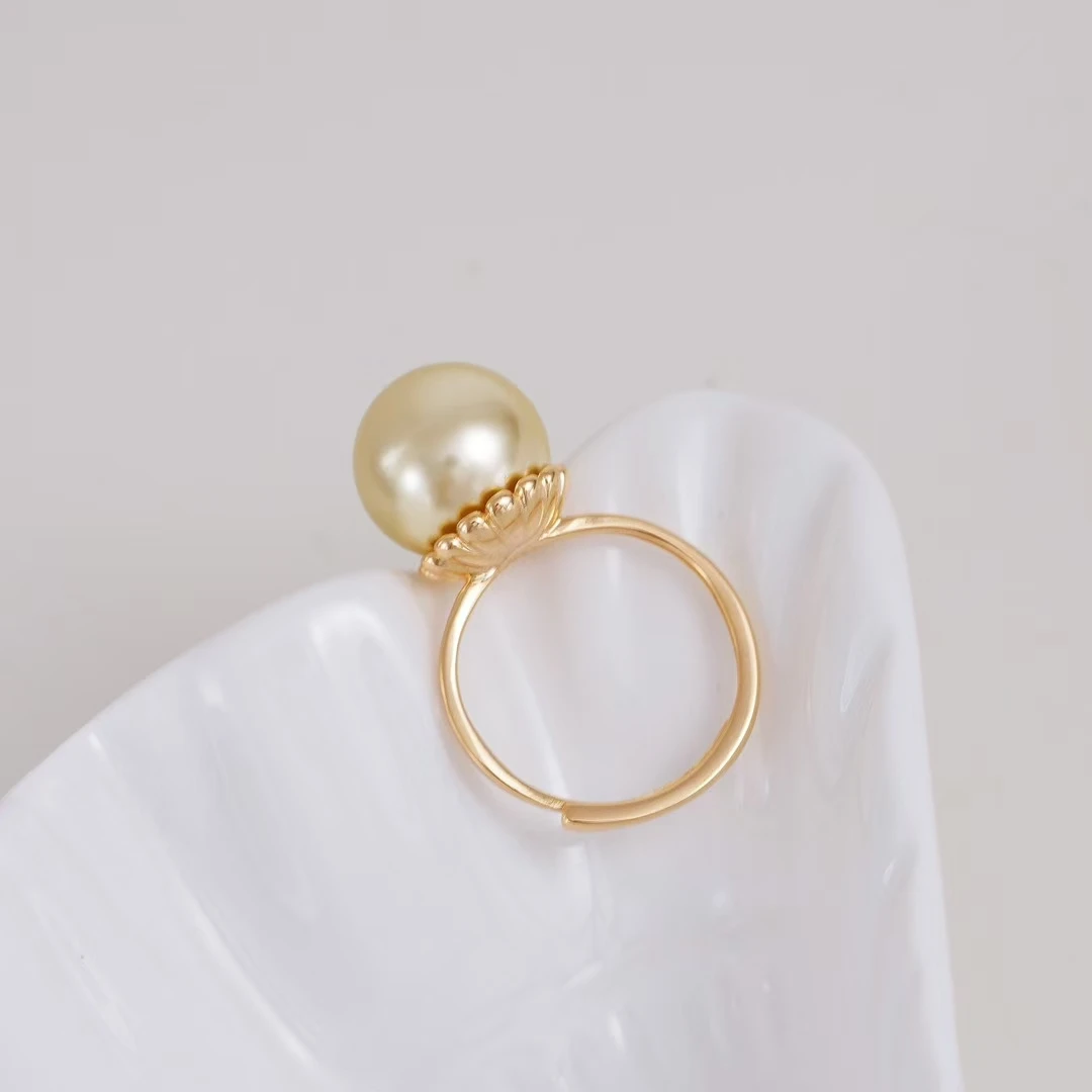 925 Sterling Silver Adjustable Finger Ring Mountings Base Setting Findings Jewelry Accessories Components for 11-12mm Pearls