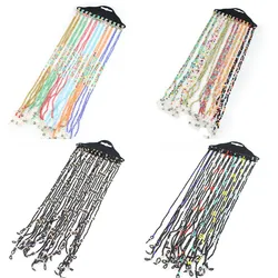 12pcs Colorful Black Beaded Pearl Sunglass Reading Glasses Eyeglass Chain Cord Rope Holder Eyewear Anti Slip Accessory