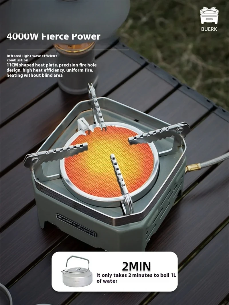 Lohascamping 4000 واط في الهواء الطلق الحفاظ على الطاقة بالأشعة تحت الحمراء عالية الطاقة النارية التخييم سبليت نوع فرن يندبروف موقد #3