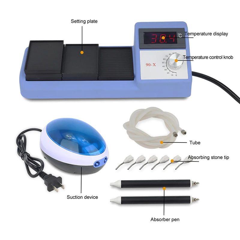 

220V Thermal Vacuum Stone Setting Tweezer Jewelry Wax Heating Tool with Suction for Diamond & Gem Micro-Pave Setting