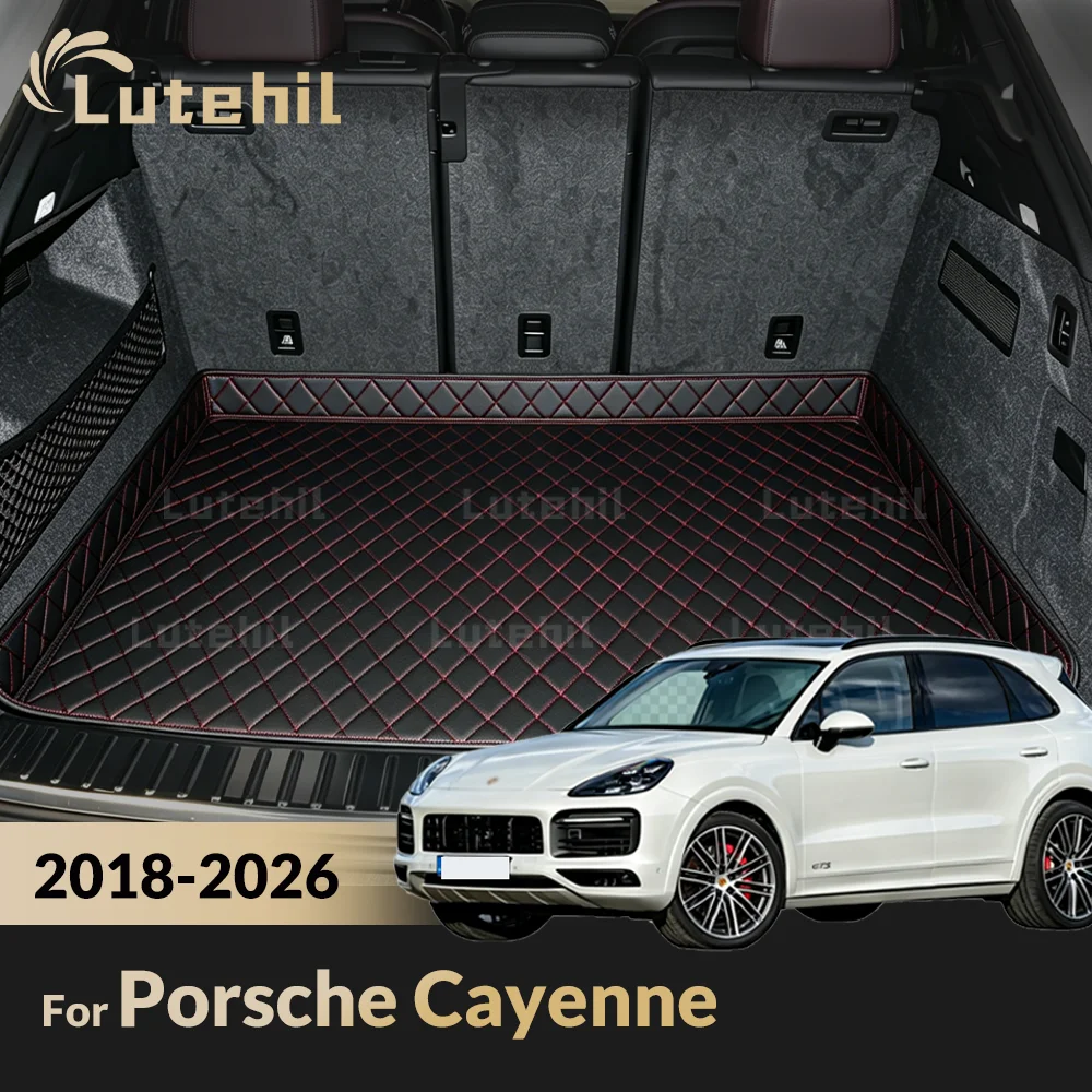 Para Porsche Cayenne 2018-2026 2025 24 23 22 21 Lutehil, Tapete 3D para Maletero, Protector de Carga, Accesorios para Auto, Decoración Interior