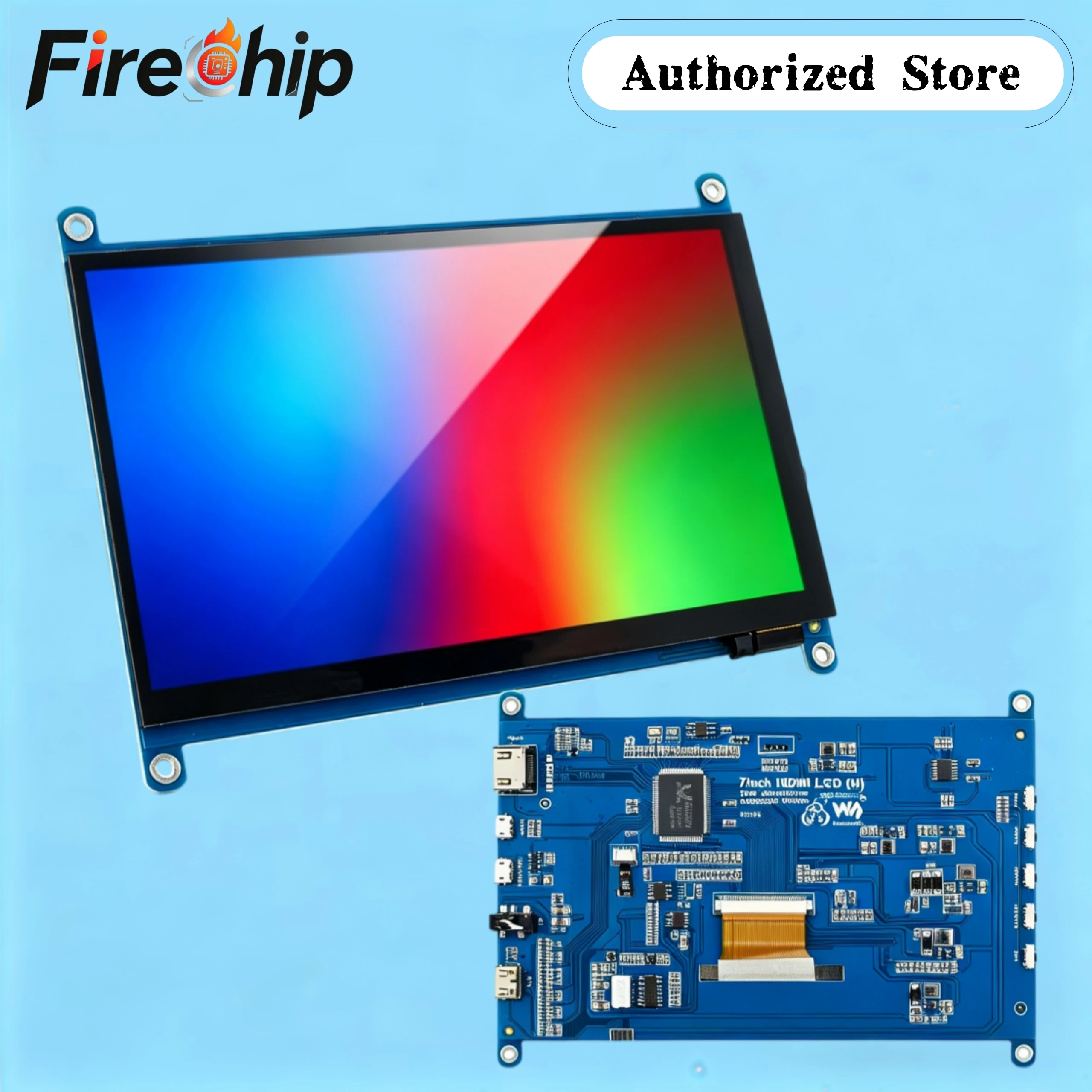 Waveshare 7Inch HDMI LCD (H) Monitor 1024x600 Resolution IPS Capacitive Touch Screen Supports Raspberry Pi