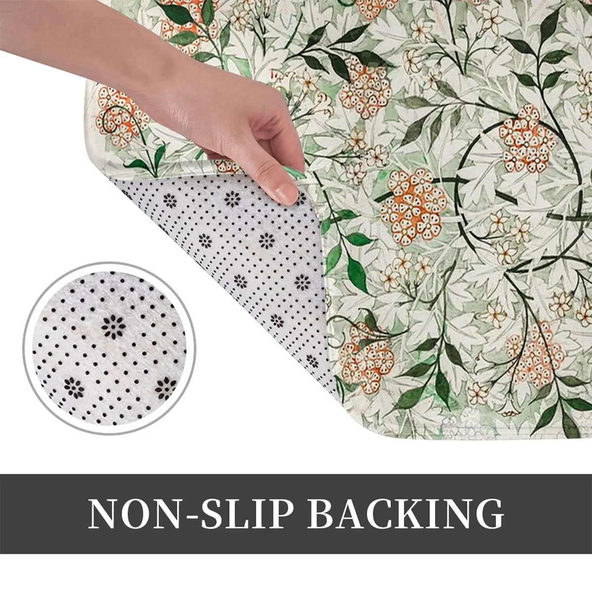 الياسمين بواسطة ويليام موريس المضادة للانزلاق ممسحة الكلمة حصيرة ماصة حصيرة السجاد البساط للمطبخ مدخل المنزل شرفة مسند القدم الحصير #3