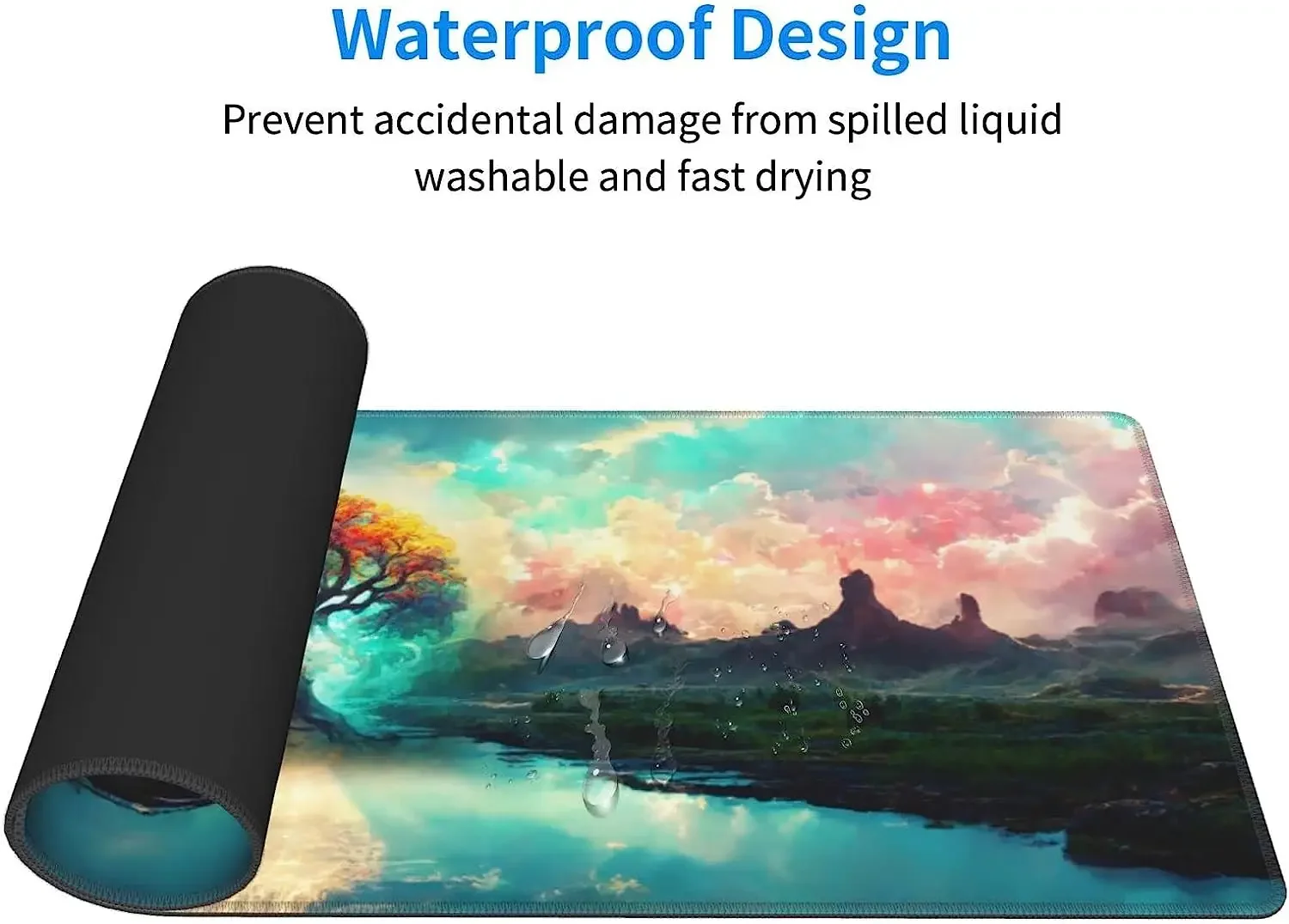 الفن اللون شجرة الحياة تمديد المهنية الألعاب ماوس الوسادة 31.5x11.8 بوصة عدم الانزلاق الكمبيوتر ماوس الوسادة مقاوم للماء حصيرة مكتبية