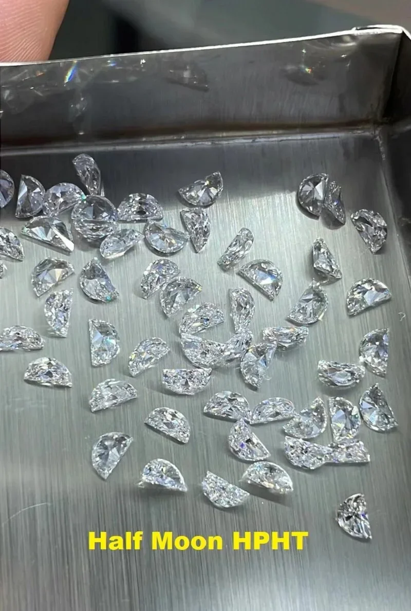

Ruif High Quality Half Moon Lab Grown Diamond HPHT Without Certificate for Ring Making