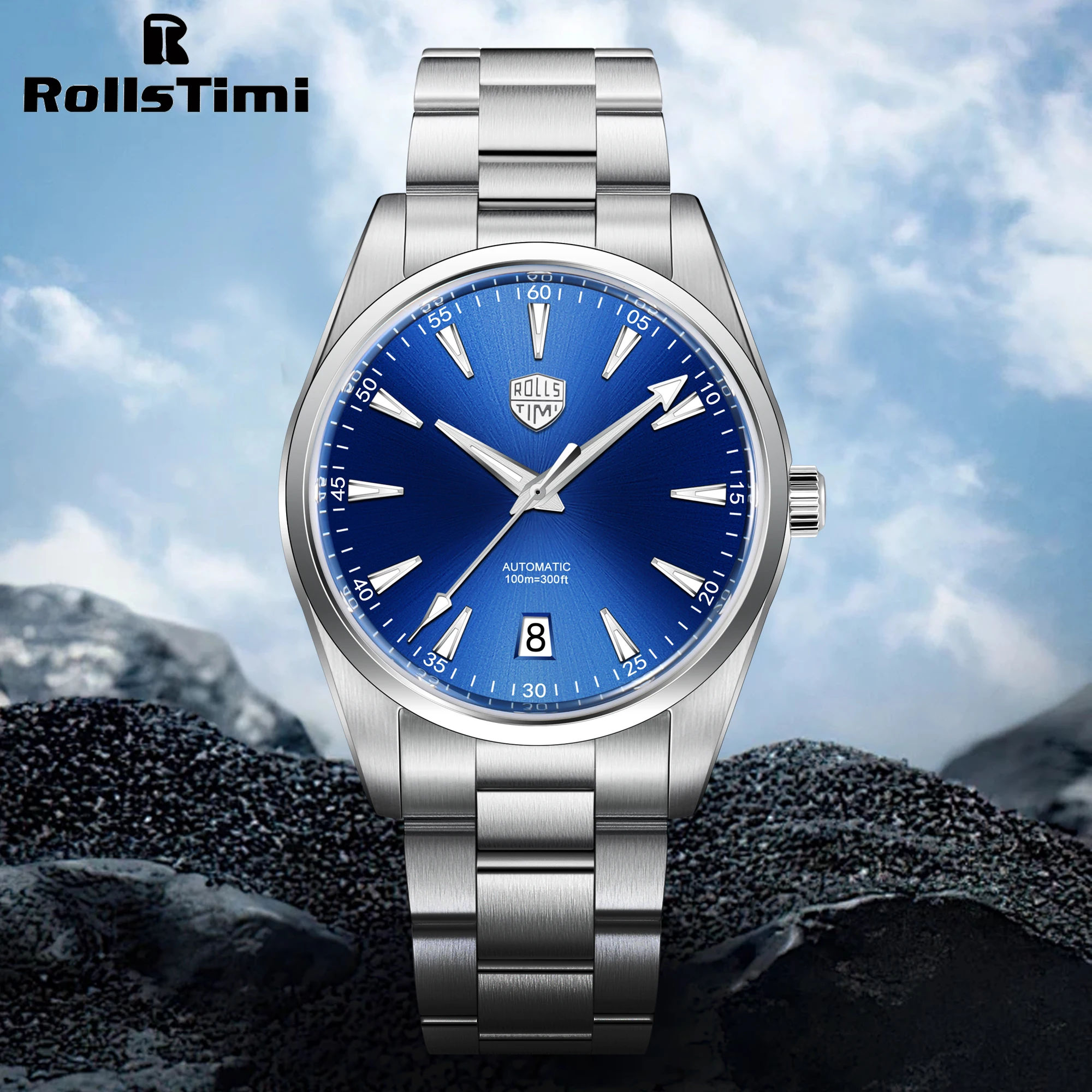 

Men's Watch RollsTimi Automatic Watches For Man Complete Calendar Mechanical Watch Fashion AR Sapphire Mirror Waterproof Clock s