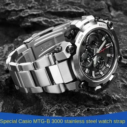 For Casio G-SHOCK Series MTG-B3000 Modified Quick Release Steel Strap MTGB3000 Stainless Steel Black Watch Chain Accessories men