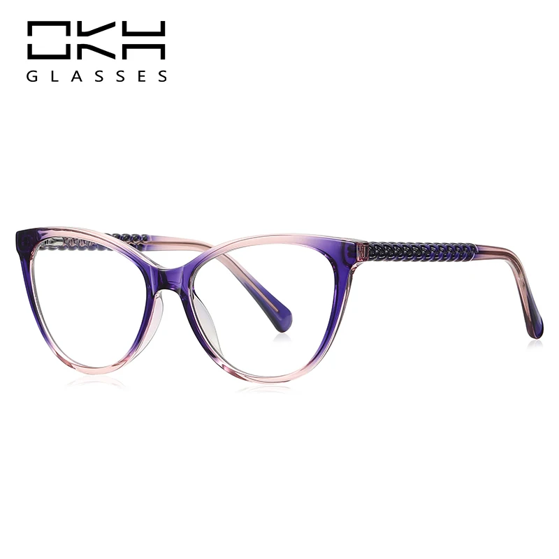 

OKH New Cat Eye Reading Prescription Eyeglasses Women Colorful Myopia Eyewear Hyperopia Anti Blue Ray Optical Glasses 2136