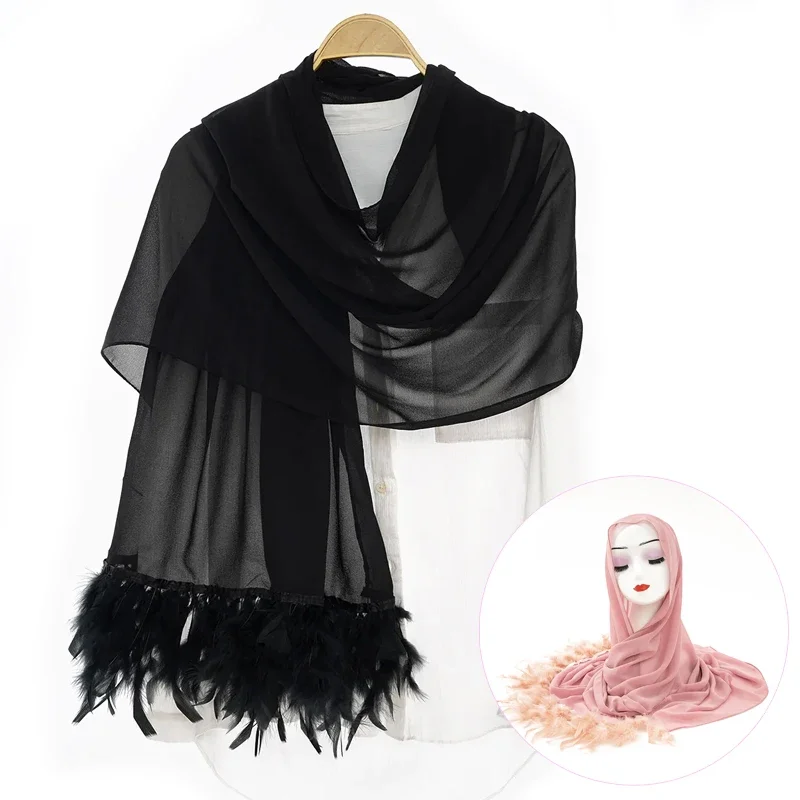 Soft Scarf Women Luxury Shawl Wraps Hijab Woman Designer Solid Color Breathable Chiffon Scarf Headscarf Fall  Apparel Accessory