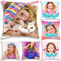 Cute Like Nastya Pillow Case Girls Pillowcase Sofa Bedroom Cushion Covers Home Decoration Kids Lovely Gifts 45*45cm Pillow Cover