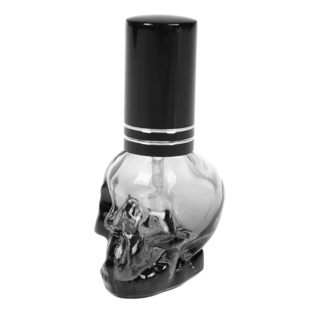 1PC Skull Shape Refillable Portable Empty Glass Perfume Bottle Travel Mini Charm Press Spray Parfum Bottles Gothic Style