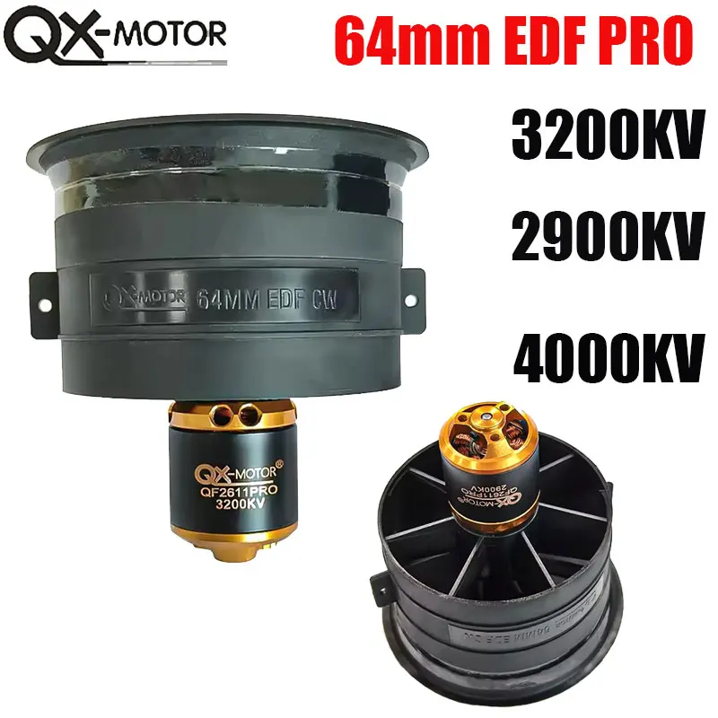 

QX-MOTOR 64mm EDF QF2611 PRO 5 Blades Ducted 2900KV/3200KV/4000KV Brushless Fan Motor CW/CCW for RC Helicopter Jet Plane