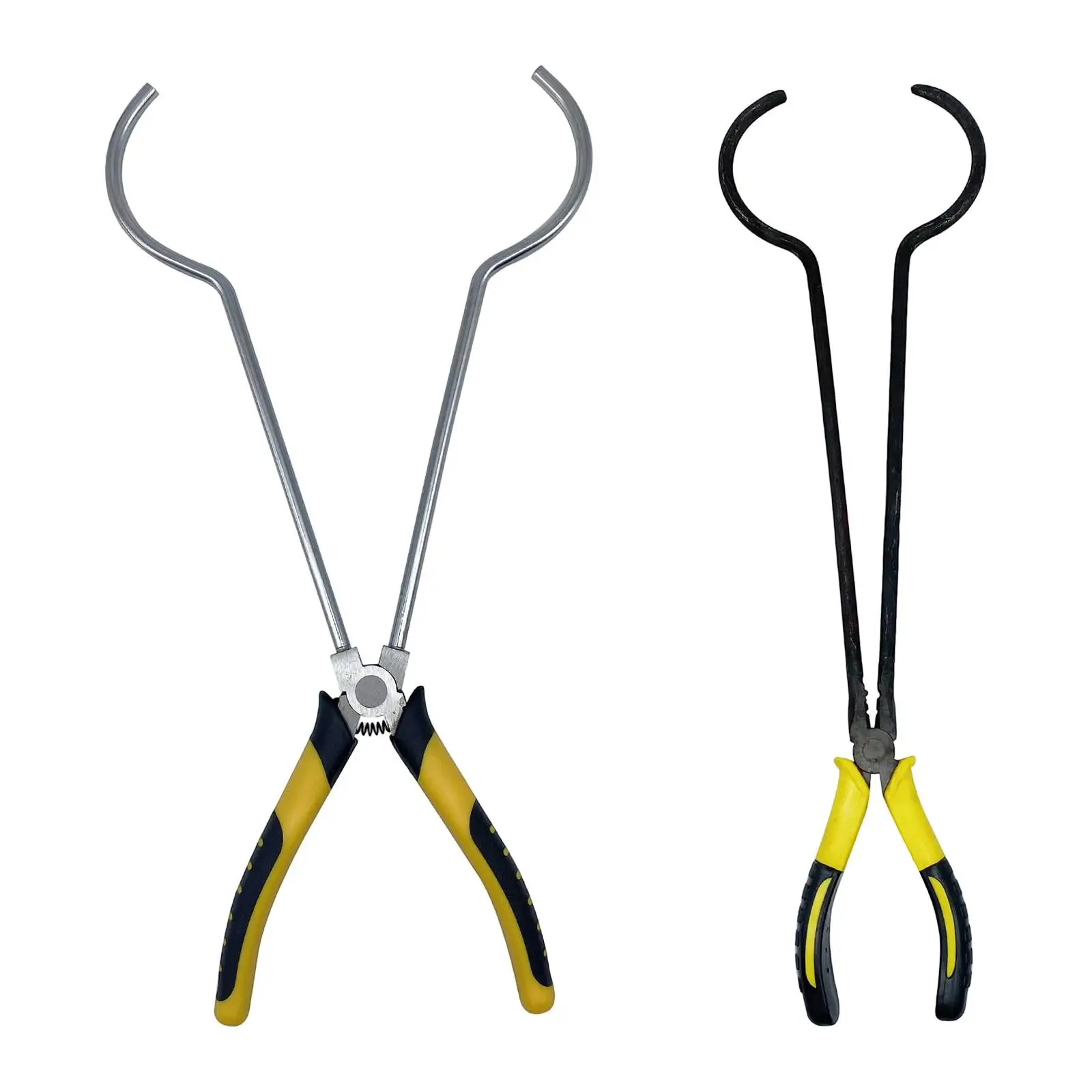 Double Loop Spring Crucible Tongs for Furnace Gold Melting Heat Safe Rubber Coated Handle 35cm Laboratory Metal Casting Tool