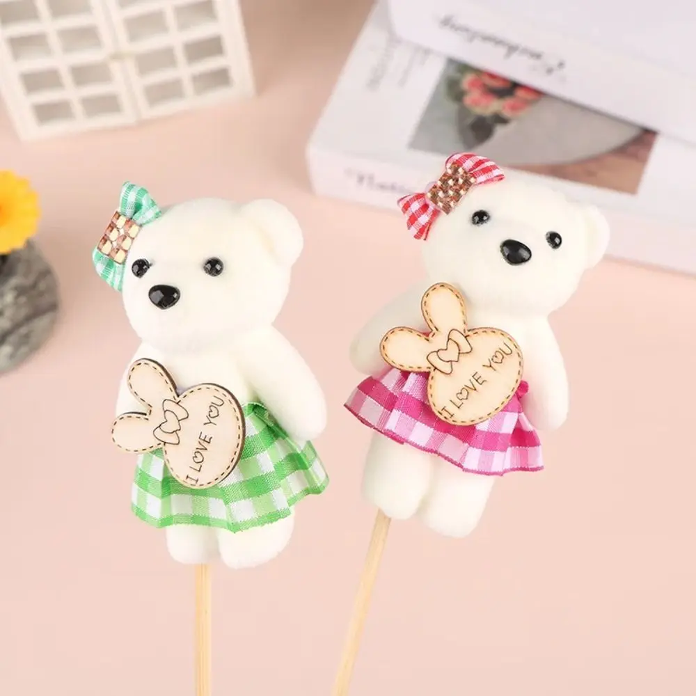 10 pçs/saco espuma urso urso de pelúcia brinquedos de espuma animal de pelúcia boneca mini urso buquê de flores 10cm dos desenhos animados buquê boneca