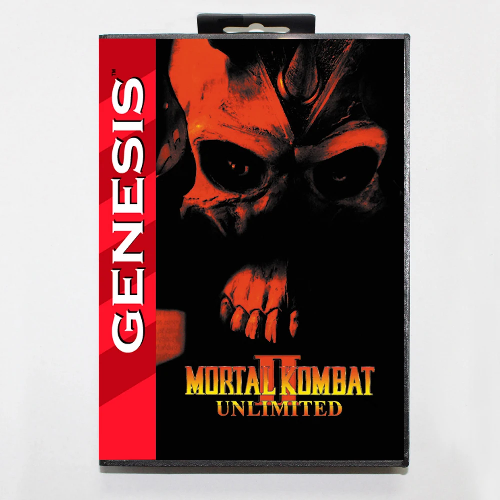 Mortal Kombat II Unlimited MD Game Cartridge with USA Box for 16 Bit Sega Megadrive Genesis System