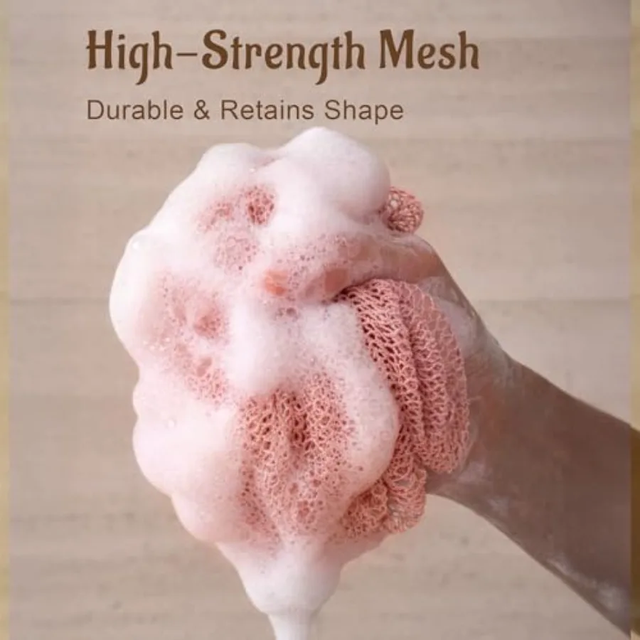 African Net Sponge Authentic with Knots - Exfoliating Washcloth Towel, Back Scrubber for Shower Bath, Exfoliating Body Scrubber view 5