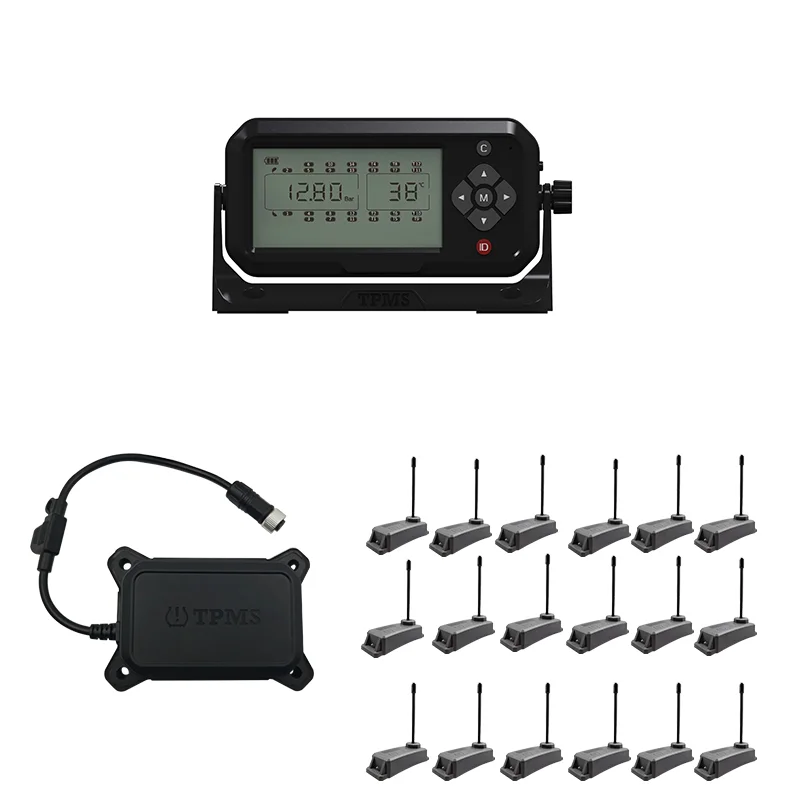 

18-колесный грузовик 200PSI 14BAR TPMS Система внутреннего датчика контроля давления в шинах для тяжелых грузовиков и грузовиков с наконечником