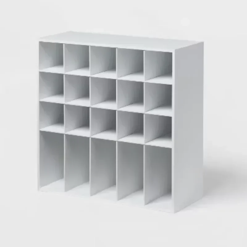 

4 Tier Laminate Stackable Shoe Cubby White - Brightroom™: Shoe Rack Organizer, Holds 20 Pairs, Wood Laminate, Freestanding