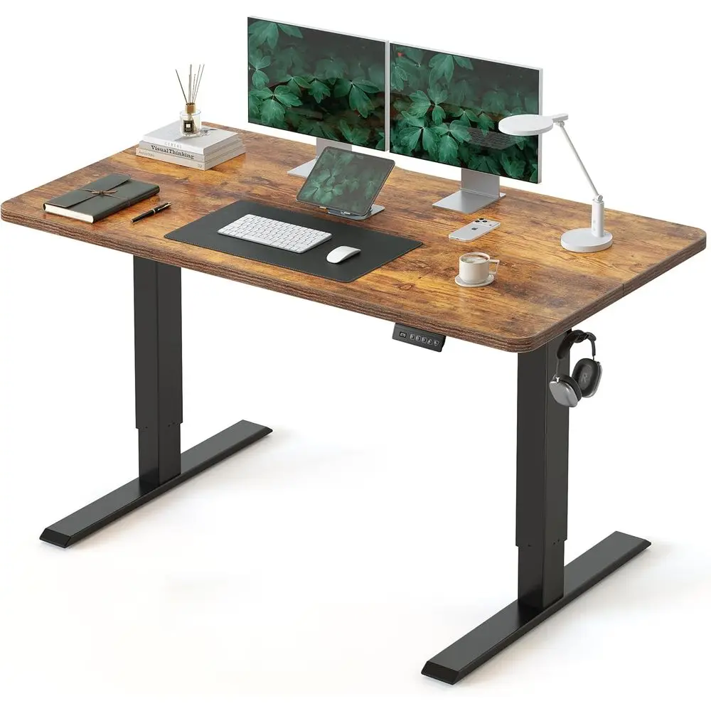 

Electric Standing Desk Height Adjustable, 47.2 x 23.6 Inches Home Oice Computer Desk, Sit to Stand Up with Memory Presets, Rusti