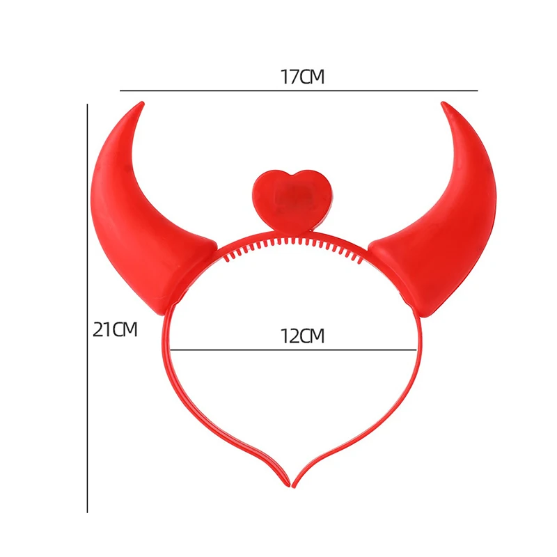 3PCS mainan bersinar anak-anak Halloween dan pesta Natal dekorasi LED tanduk setan Lucu tanduk cahaya ikat kepala rambut Hoops tanduk berkedip