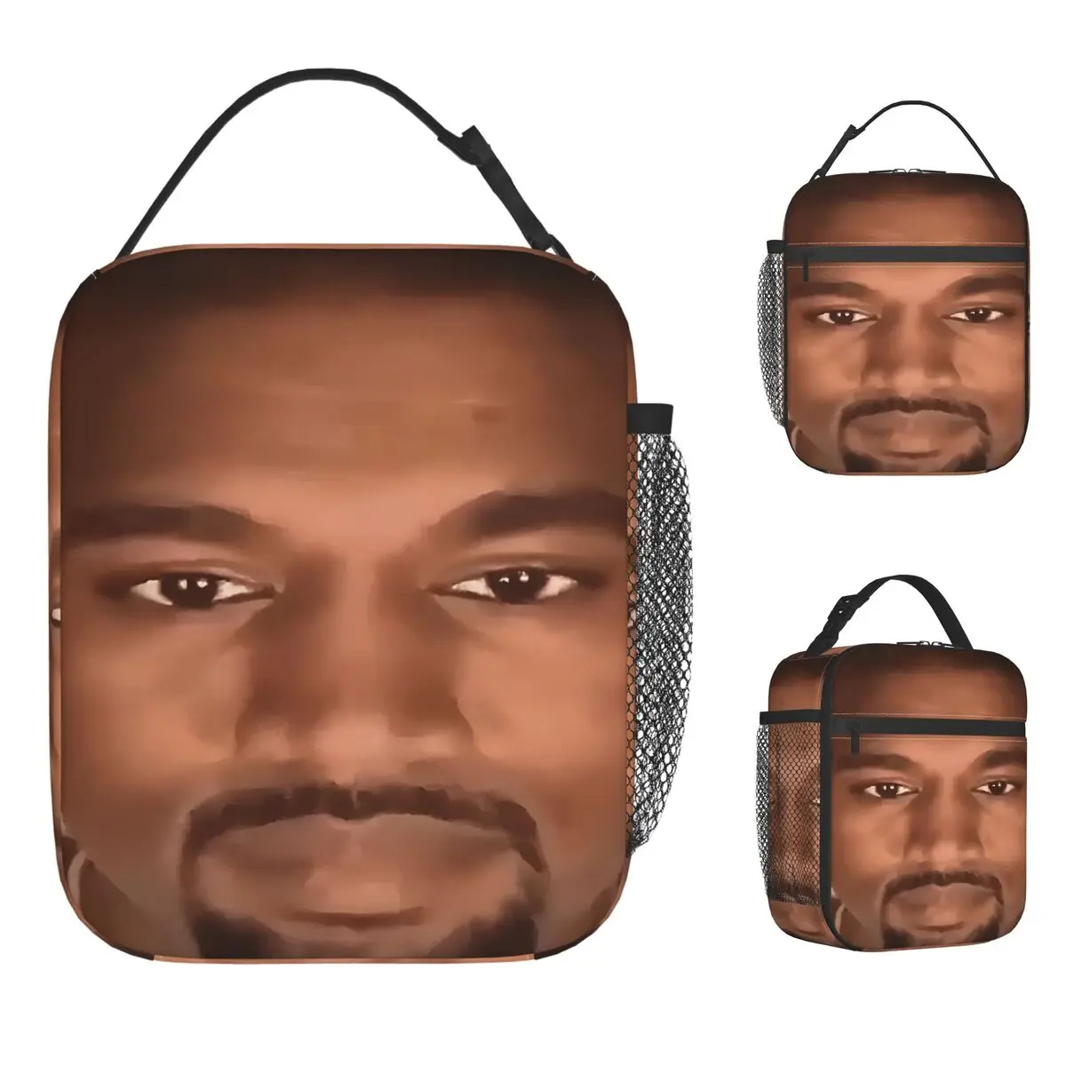 

K-KanyES W-Wests растянутый мем мем сумка для обеда портативный ланч-бокс мужская дорожная графическая сумка-холодильник ретро водонепроницаемая сумка для еды