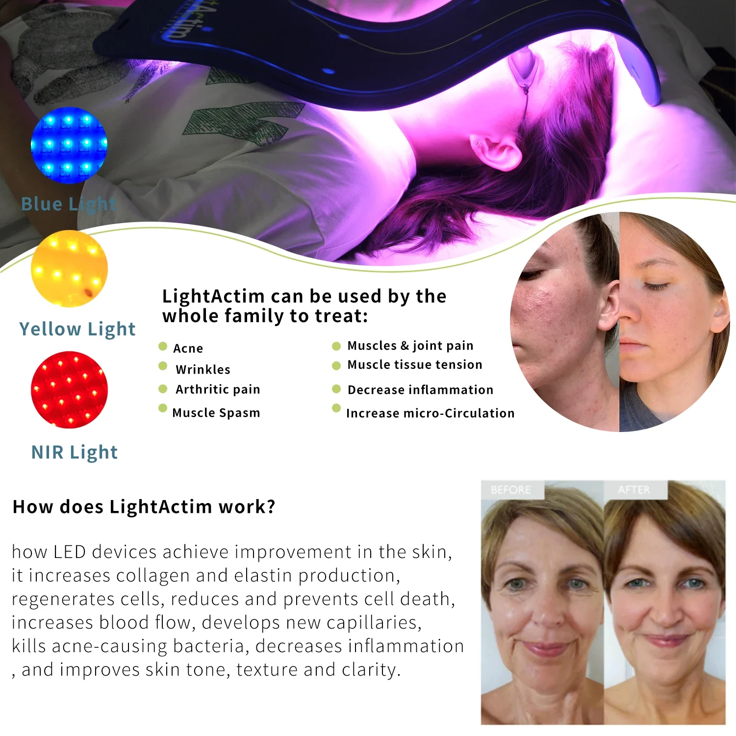 Professional Led Facial Men Neck Red Revive Pdt Led Red Light Therapy Panel Machine