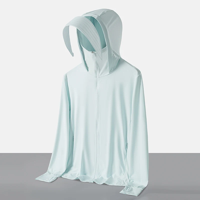 Couples Outdoor Running Fitness Sports Leisure Lightweight and Breathable Hooded Sunscreen Clothes UV Resistant Skin Clothes