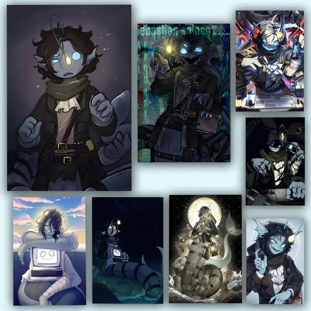 Anime Horror Game Pressure Sebastian Solace Manga Posters Self Adhesive Waterproof Ideal For Living Room Bedroom Bar Decoration