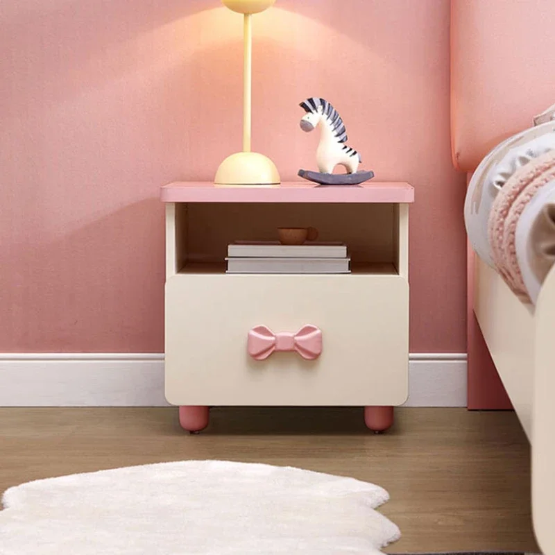 Minimalist Drawers Night Table Small Knobs Kids Trendy White Bedroom Nightstands Space Saving Comodini Kids Bedroom Furniture