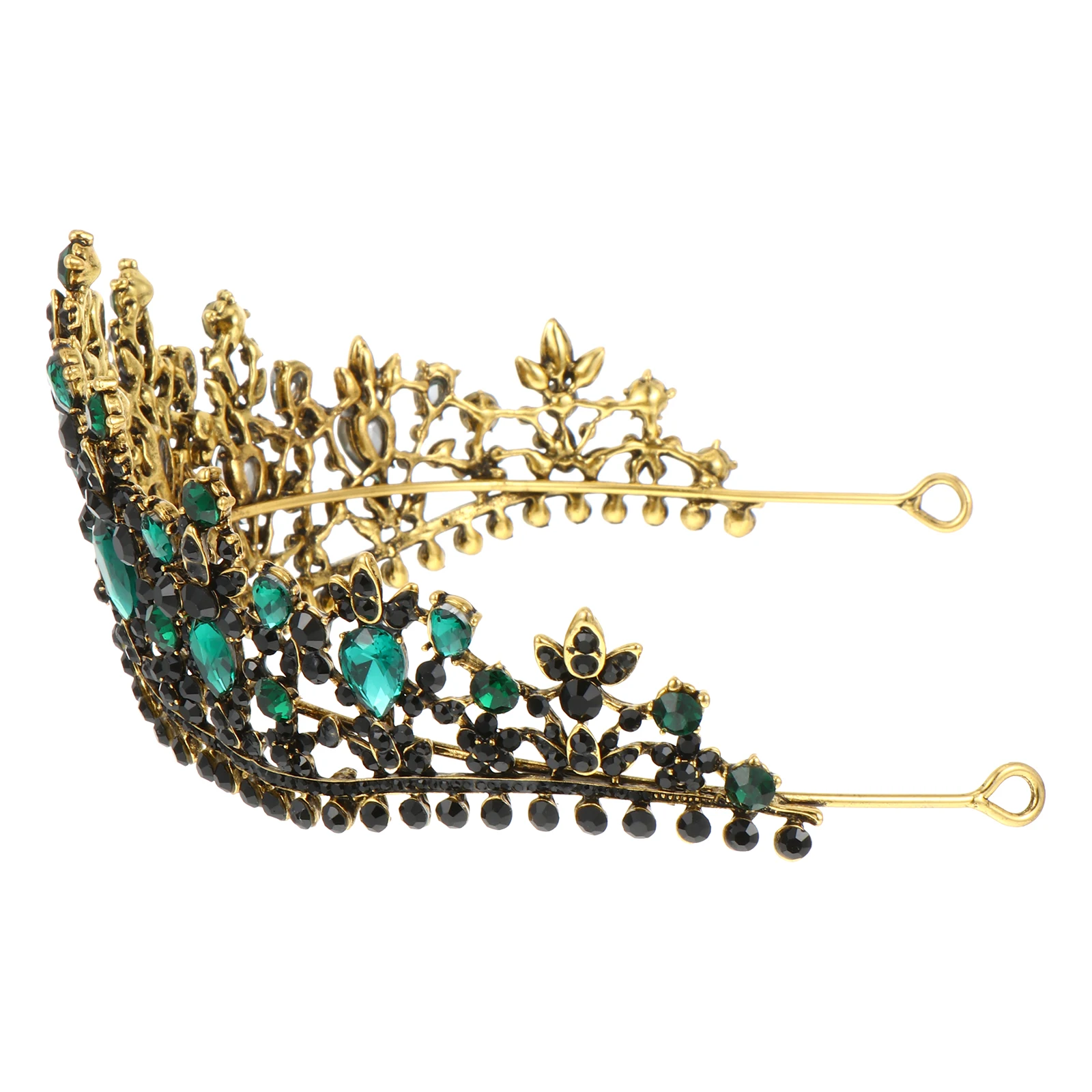 

Vintage Crown Decor Headdress for Bridal Rhinestone Wedding Tiara Alloy Bride Headwear