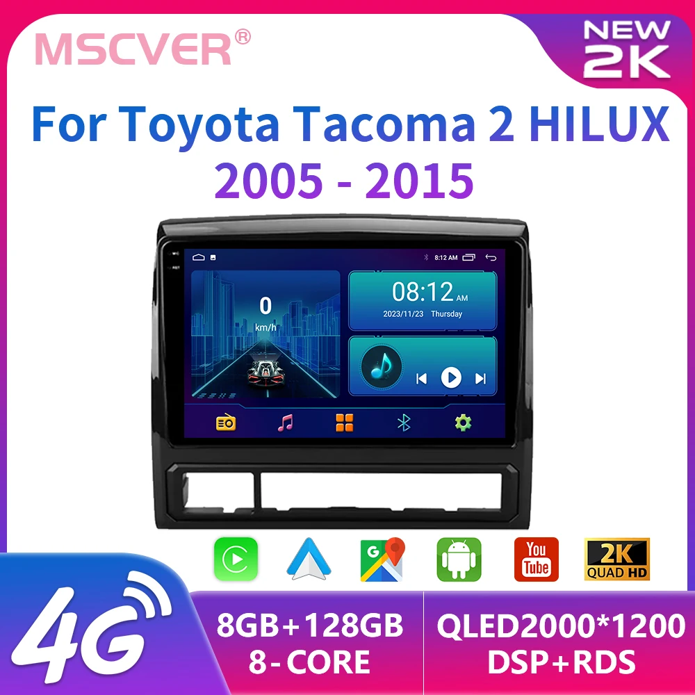 

Автомагнитола 2DIN Android 13 для Toyota Tacoma 2 HILUX 2005-2013, мультимедийный проигрыватель с GPS-навигацией, Авторадио для Carplay, DVD, головное устройство 4G