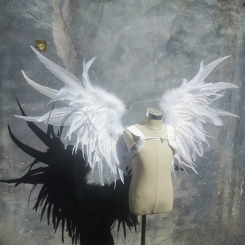 Halloween Angel Wing Black White Anime Cosplay Wing for Women Man Halloween Cosplay Wear Stage Play Performance Clothes