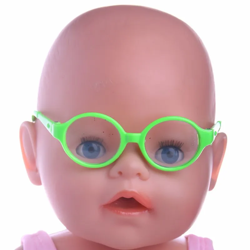 Ropa de muñeca gafas accesorios de muñeca de colores Ajuste de 18 pulgadas muñeca americana regalo y 43Cm muñeca nacida bebé para juguete de niña de nuestra generación