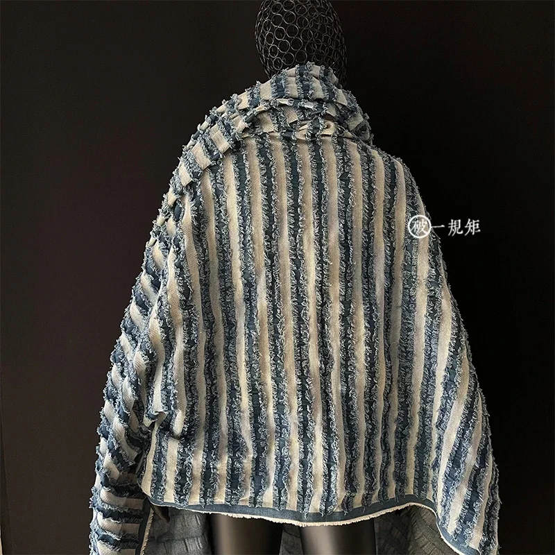 Imagem -03 - Denim Fabric Ribbon Jacquard Yarn Tassel Thick Wash Creative Stripe Windbreaker Cabolsa para Roupas Faça Você Mesmo Costura a Metro