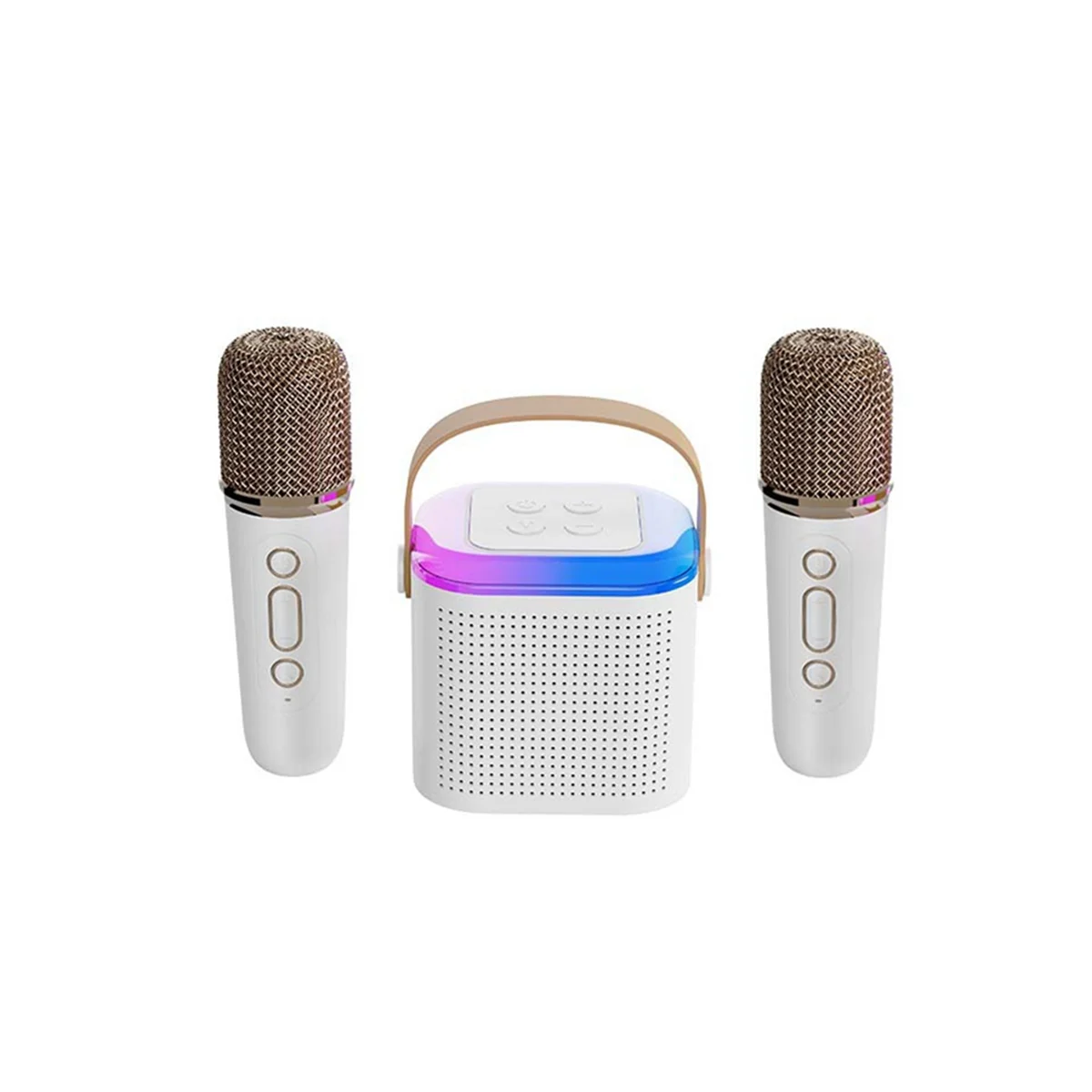 

Wireless Karaoke Audio Home Bluetooth Portable Speaker Singing Entertainment Karaoke Audio Integrated Microphone,White