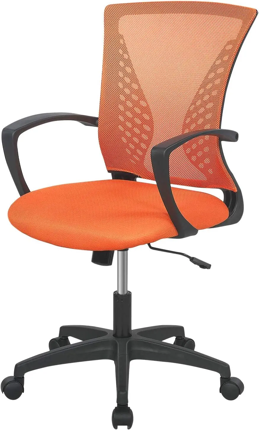 Office Chair Mid Back PC Swivel Lumbar Support Adjustable Desk Task Computer Ergonomic Comfortable Mesh Chair with Armrest
