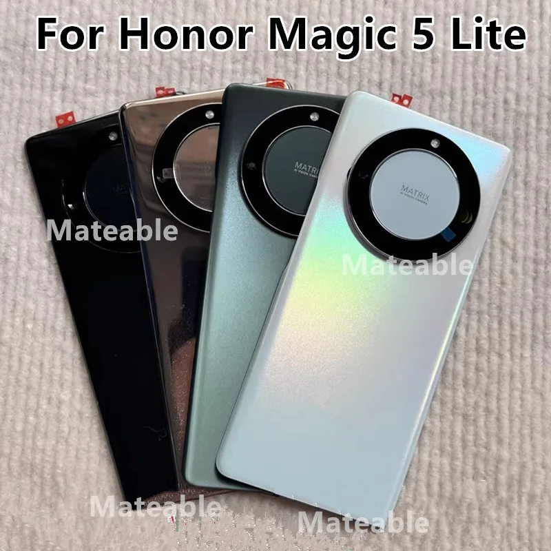 Magic5Lite Battery Back Cover For Honor Magic 5 Lite Rear Housing Case Replace Repair Spare Parts + Camera Lens RMO-NX1 NX3