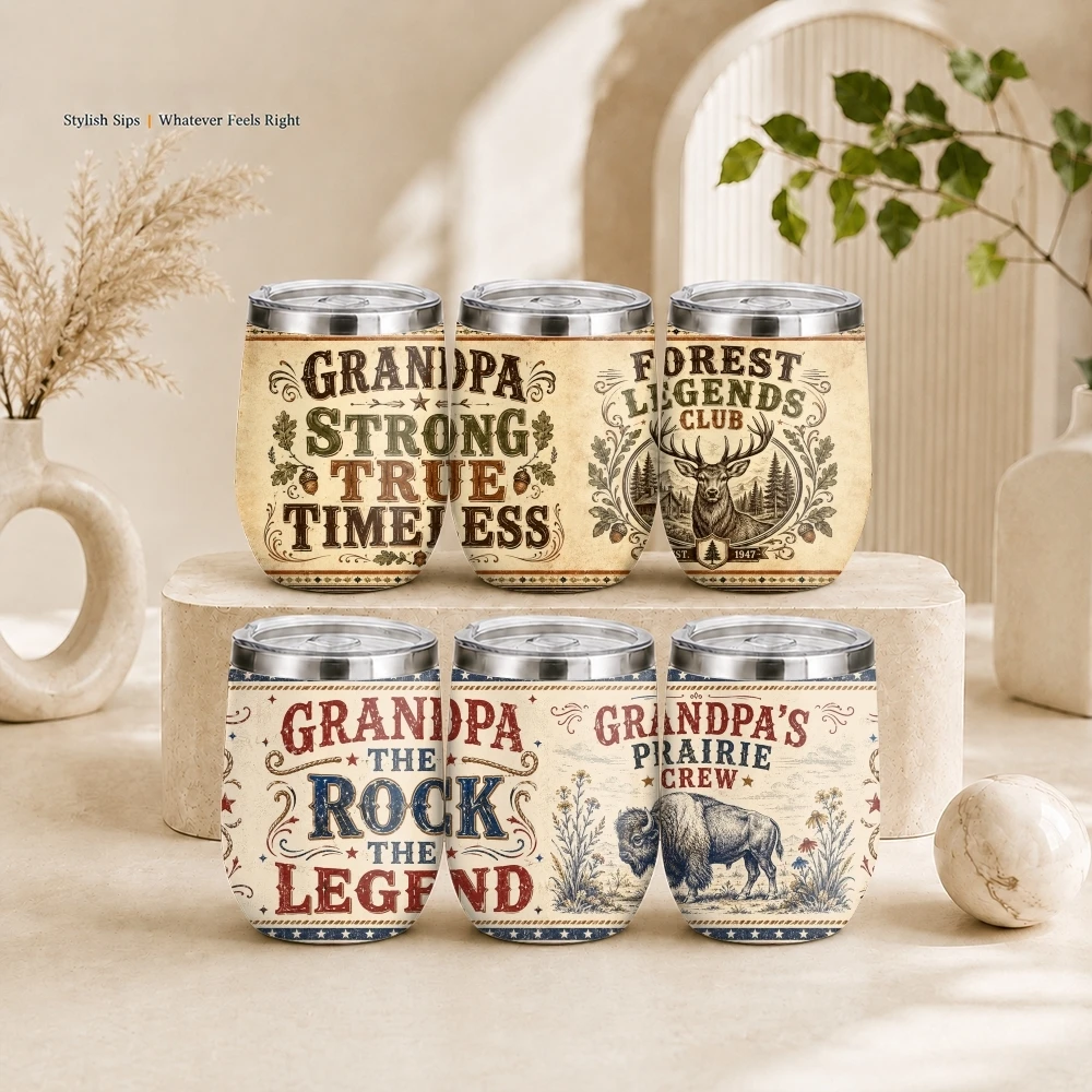 Retro Grandpa Graphics Vacuum Flasks 12oz Insulated Stainless Steel Mug with Lid Travel Tumbler Double Wall Drink Coffee Cup