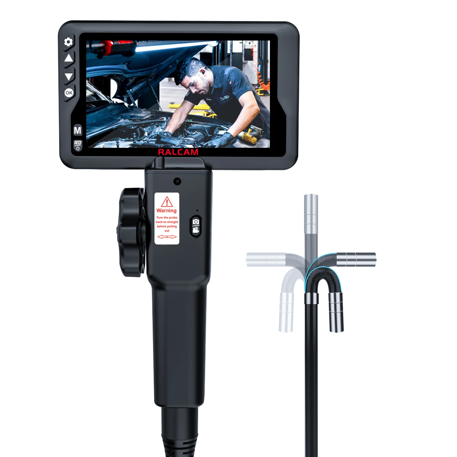 2026 Popular Cmos Pipe Inspection Engine 1M Automotive Borescope 6.2Mm 2 Ways 180 Degree Articulating Video Endoscope